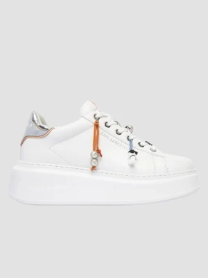 KARL LAGERFELD Białe damskie sneakersy ANAKAPRI TASSEL CHARMS, Rozmiar 40