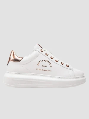 KARL LAGERFELD Białe damskie sneakersy skórzane KAPRI Maison, Rozmiar 39