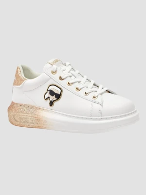KARL LAGERFELD Białe damskie sneakersy skórzane KAPRI Ombre NFT, Rozmiar 38