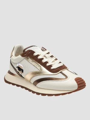 KARL LAGERFELD Biało-brązowe damskie sneakersy KAIRO NFT Peep, Rozmiar 36