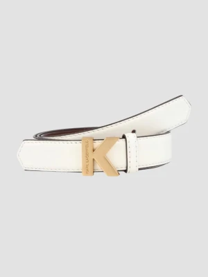 KARL LAGERFELD Biały damski pasek K/lock, Rozmiar 75
