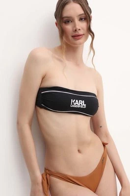 Karl Lagerfeld biustonosz kąpielowy BICOLOR kolor czarny lekko usztywniona miseczka KL22WTP07
