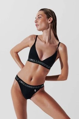 Karl Lagerfeld biustonosz kąpielowy kolor czarny lekko usztywniona miseczka