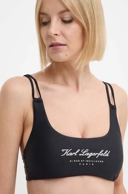 Karl Lagerfeld biustonosz kąpielowy kolor czarny lekko usztywniona miseczka