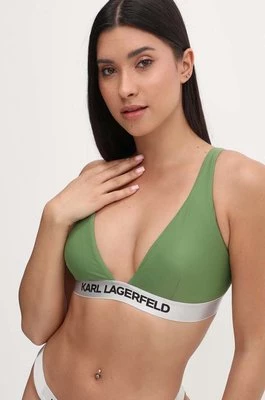 Karl Lagerfeld biustonosz kolor zielony miękka miseczka
