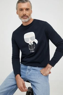 Karl Lagerfeld bluza bawełniana 500951.705071 męska kolor granatowy z nadrukiem