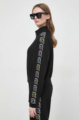 Karl Lagerfeld bluza bawełniana damska kolor czarny z nadrukiem