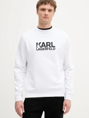 Karl Lagerfeld bluza bawełniana męska kolor biały z nadrukiem 553917.705091