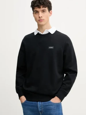 Karl Lagerfeld bluza bawełniana męska kolor czarny gładka A1M44011