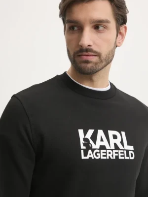 Karl Lagerfeld bluza bawełniana męska kolor czarny z nadrukiem 551917.705091