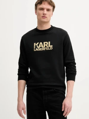 Karl Lagerfeld bluza bawełniana męska kolor czarny z nadrukiem 553917.705091