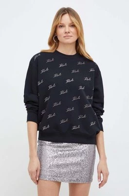 Karl Lagerfeld bluza damska kolor czarny wzorzysta
