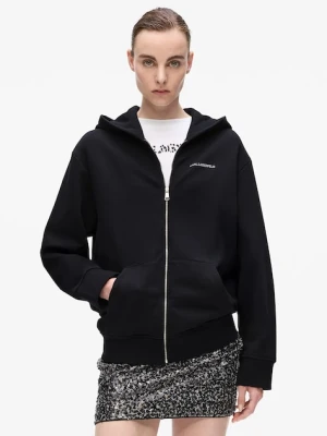 Karl Lagerfeld bluza damska kolor czarny z kapturem gładka A4W20068