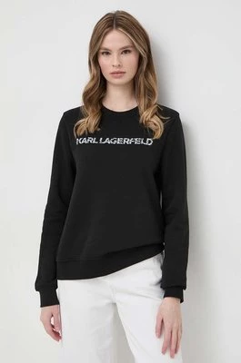 Karl Lagerfeld bluza damska kolor czarny z nadrukiem