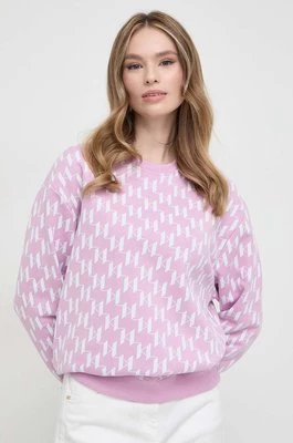 Karl Lagerfeld bluza damska kolor różowy wzorzysta