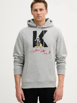 Karl Lagerfeld bluza DISNEY męska kolor szary z kapturem z nadrukiem 553930.705097