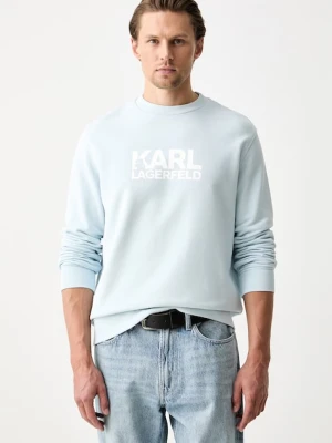 Karl Lagerfeld bluza męska bawełniana niebieski