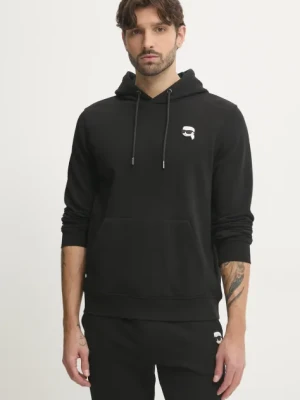 Karl Lagerfeld bluza męska kolor czarny z kapturem z aplikacją 500900.705711