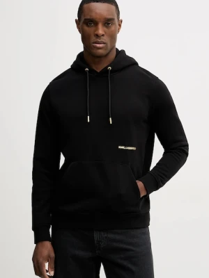 Karl Lagerfeld bluza męska kolor czarny z kapturem z nadrukiem 561910.705005