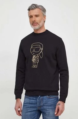 Karl Lagerfeld bluza męska kolor czarny z nadrukiem