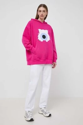 Karl Lagerfeld bluza x Darcel Disappoints damska kolor różowy z kapturem z nadrukiem