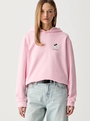 Karl Lagerfeld bluza z kapturem damska z bawełną IKON
