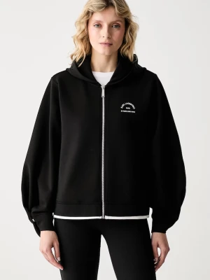 Karl Lagerfeld bluza z kapturem damska z modalu czarny