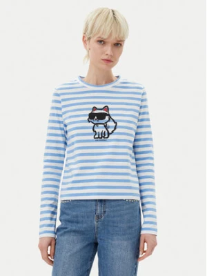 KARL LAGERFELD Bluzka A1W17137 Granatowy Regular Fit