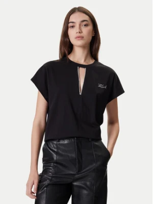 KARL LAGERFELD Bluzka A4W17046 Czarny Relaxed Fit