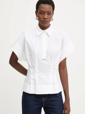 Karl Lagerfeld bluzka bawełniana damska kolor biały gładka B1W11006