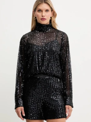 Karl Lagerfeld bluzka damska kolor czarny wzorzysta A4W11020