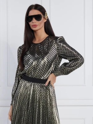 Karl Lagerfeld Bluzka Lurex Monogram | Regular Fit czarny