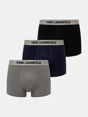 Karl Lagerfeld bokserki dopasowane męskie bawełniane z elastanem 3-pack granatowy