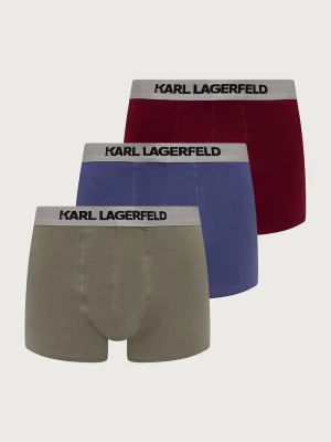 Karl Lagerfeld bokserki dopasowane męskie bawełniane z elastanem 3-pack bordowy