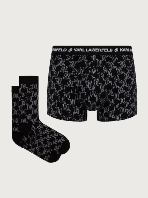 Karl Lagerfeld bokserki i skarpetki męskie z bawełną czarny