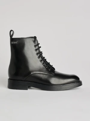 Karl Lagerfeld botki BLAKE damskie kolor czarny na płaskim obcasie KL41454