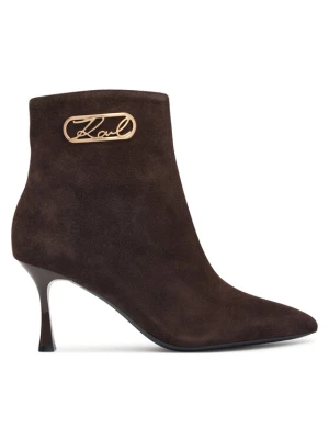 KARL LAGERFELD Botki Sienna KL32747 Brązowy ciemny