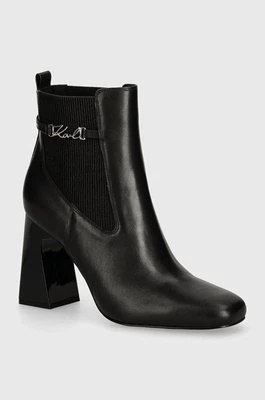 Karl Lagerfeld botki skórzane ASTRA NOVA damskie kolor czarny na słupku KL33160