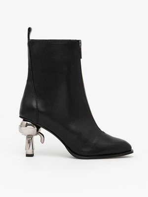 Karl Lagerfeld botki skórzane IKON HEEL IKON HEEL damskie kolor czarny na słupku KL39040