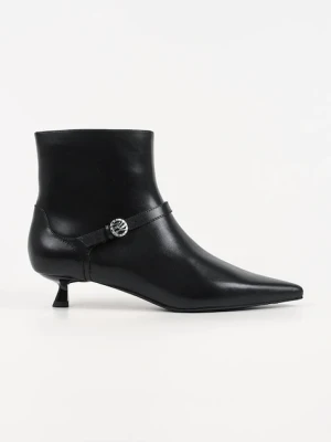 Karl Lagerfeld botki skórzane PASHA damskie kolor czarny na szpilce KL30168