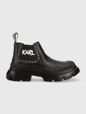 Karl Lagerfeld botki TREKKA MAX damskie kolor czarny na platformie KL43531