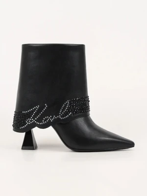 Karl Lagerfeld botki zamszowe DEBUT II damskie kolor czarny na szpilce KL32043