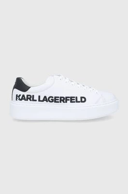 Karl Lagerfeld Buty skórzane MAXI KUP kolor biały KL52225