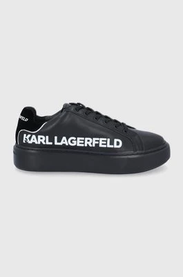 Karl Lagerfeld Buty skórzane MAXI KUP kolor czarny na platformie KL62210