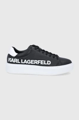Karl Lagerfeld Buty skórzane MAXI KUP kolor czarny KL52225
