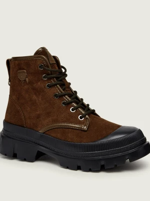 Karl Lagerfeld Buty wysokie Trekka | zamsz brązowy