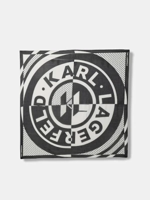 Karl Lagerfeld chusta damska z dodatkiem jedwabiu K/CIRCLE
