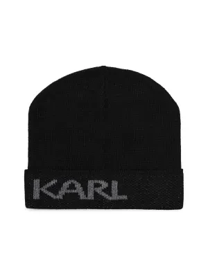 Karl Lagerfeld Czapka BEANIE | z dodatkiem wełny