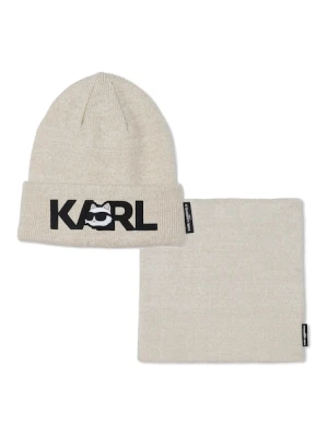 Karl Lagerfeld czapka i komin dziecięcy bawełniany