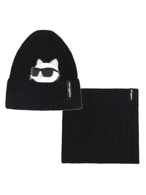 Karl Lagerfeld czapka i szalik bawełniany dziecięcy